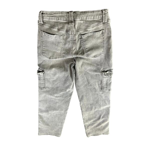 Junior-size 7 project Indigo Gray wash- cargo pocket jeans preowned some stretch - Picture 3 of 5
